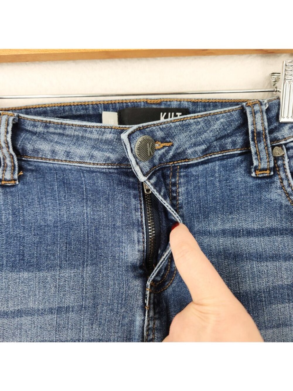 KUT From The Kloth Jeans Womens 16 Blue Connie Mid Rise Ankle Skinny Stretch - Picture 3 of 13